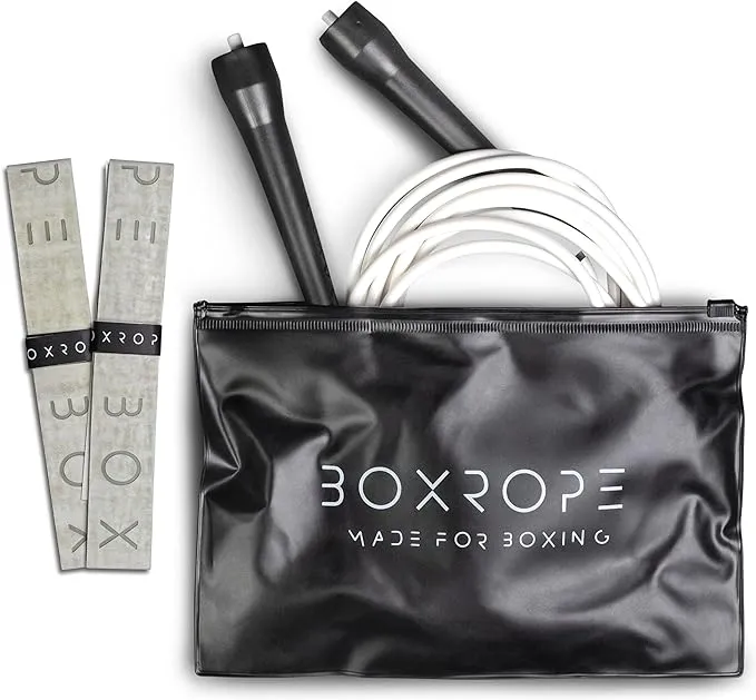 BOXROPE, A Jump Rope Made For Boxing, Tangle-Free, 15% Heavier Than A Normal PVC Rope, Boxer Jump Rope, Adjustable, Includes Grip Tapes For More Grip, Skipping Rope for Boxers, Premium Quality