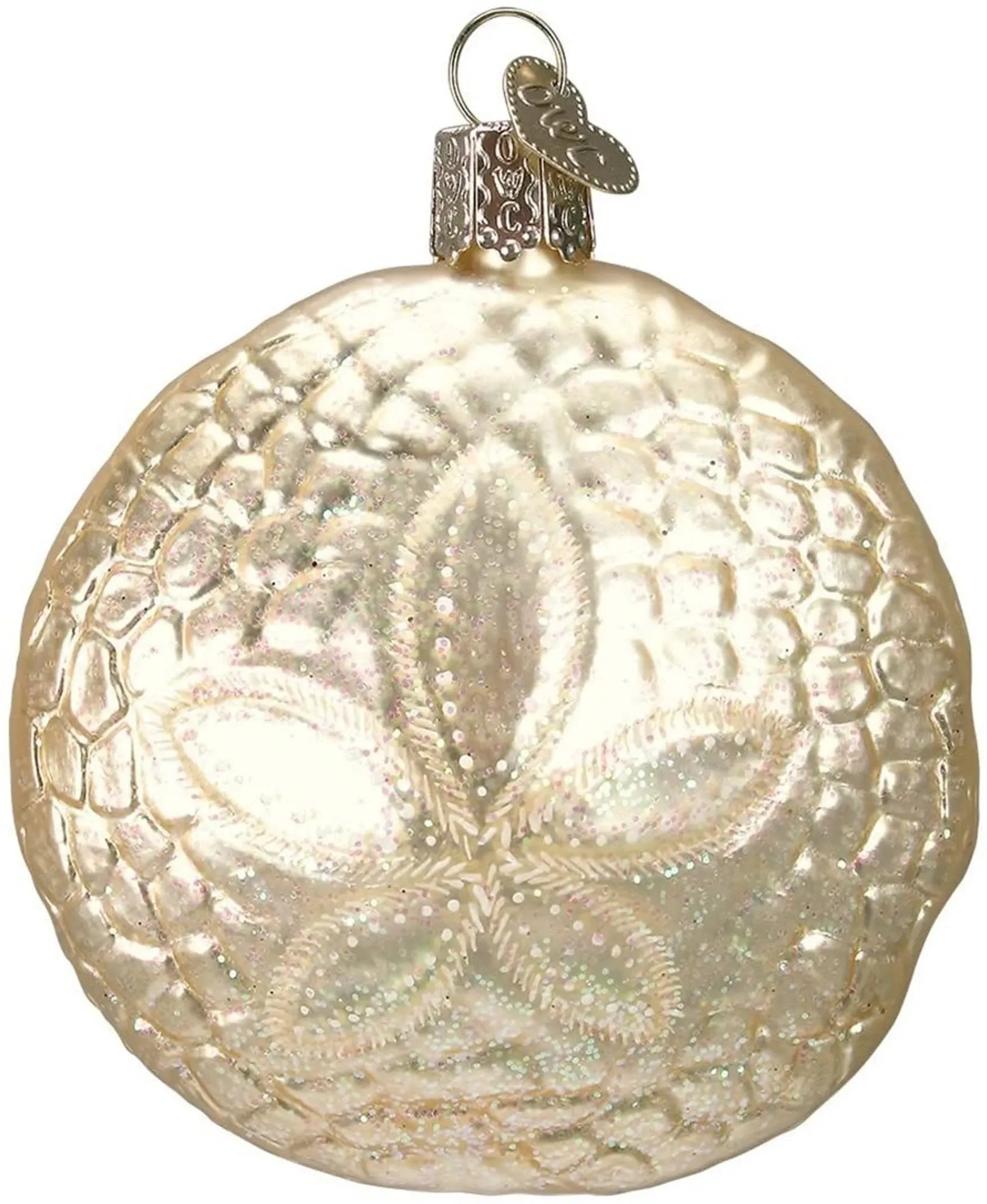 Old World Christmas Sand Dollar Glass Ornament