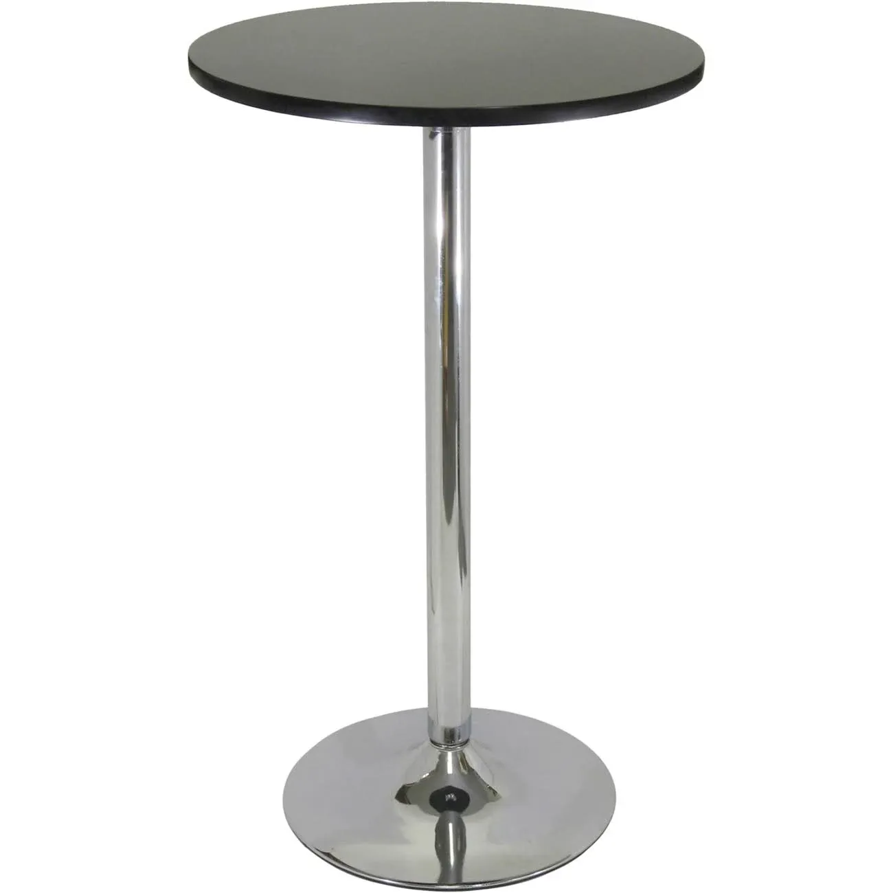 Winsome Spectrum 24" Round Contemporary Wood/Metal Pub Table in Black and Chrome