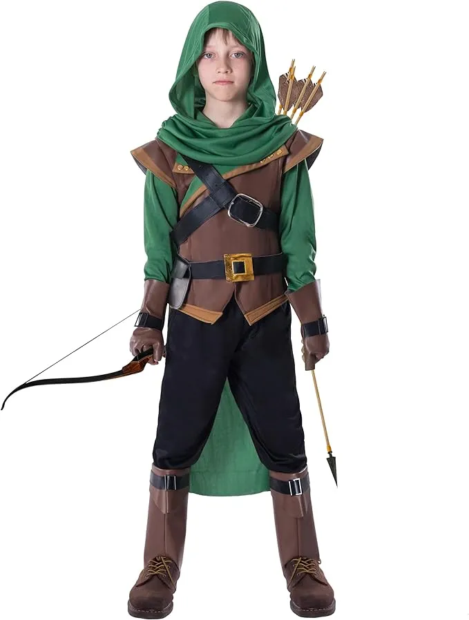 Spooktacular Creations Robin Hood Child Costume, Robin Costume for KIds Boys Halloween Costume Dress Up