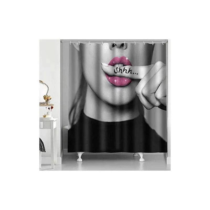 PAEOT Beautiful Woman Shower Curtain 72x72 Inches Polyester Lips Kiss Fashion...