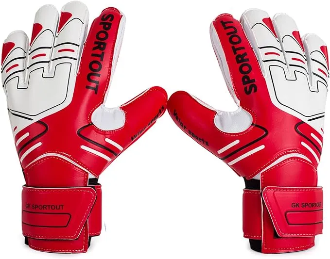 Sportout Youth&Adult Goalie Goalkeeper Gloves,Strong Grip for The Toughest Saves, with Finger Protect & 4+3MM Latex to Give Splendid Protection to Prevent Injuries,4 Colors