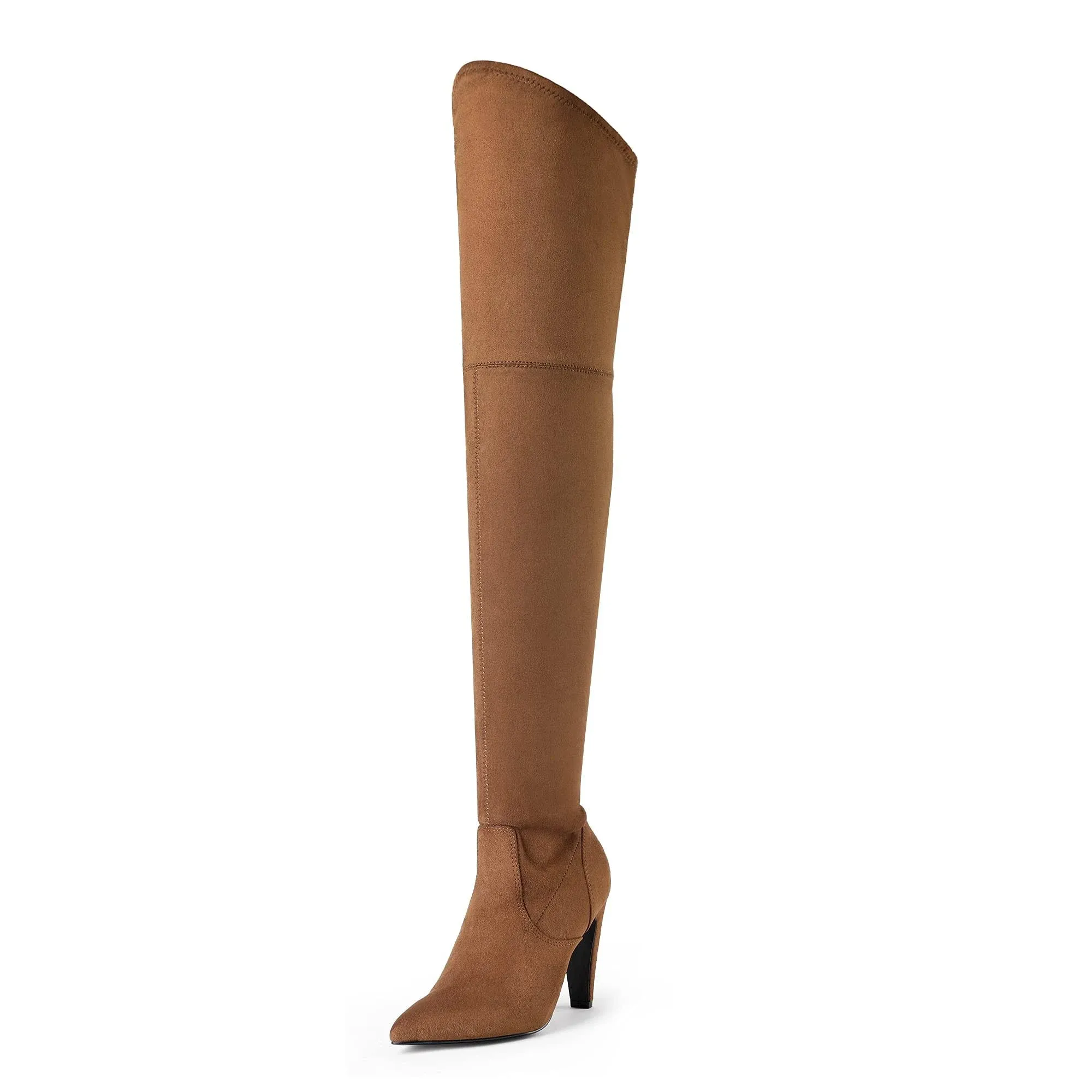 DREAM PAIRS Women's Thigh High Boots Over The Knee Heels Long Sexy Pointed Toe Boots