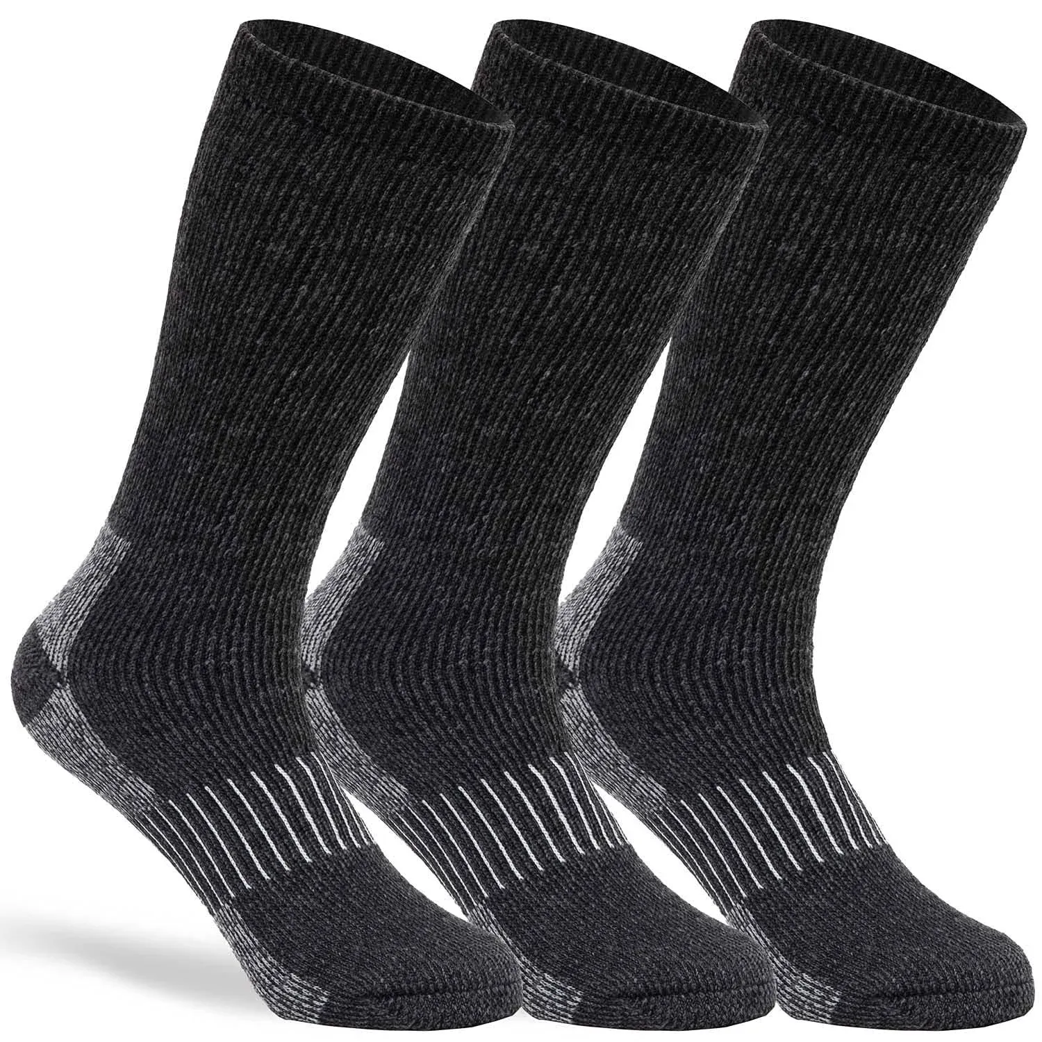 Merino Wool Socks Casual Warm Socks for Winter Cozy Boot Medium-Large Black