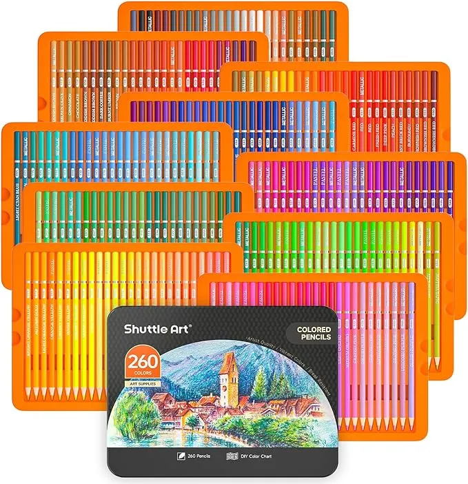 Shuttle Art 260 Colouring Pencils Set