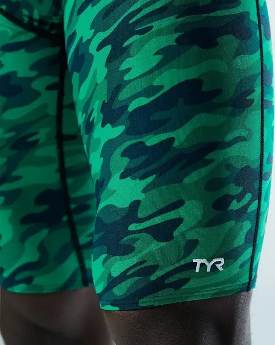 TYR Men's Camo Jammer Swimsuit - Green - Swimoutlet.com