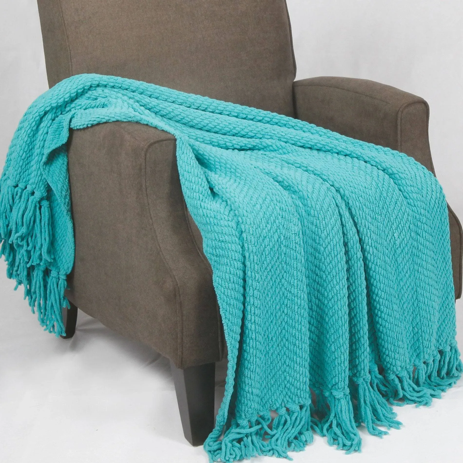 Home Soft Things Tweed Knitted Throw Blanket