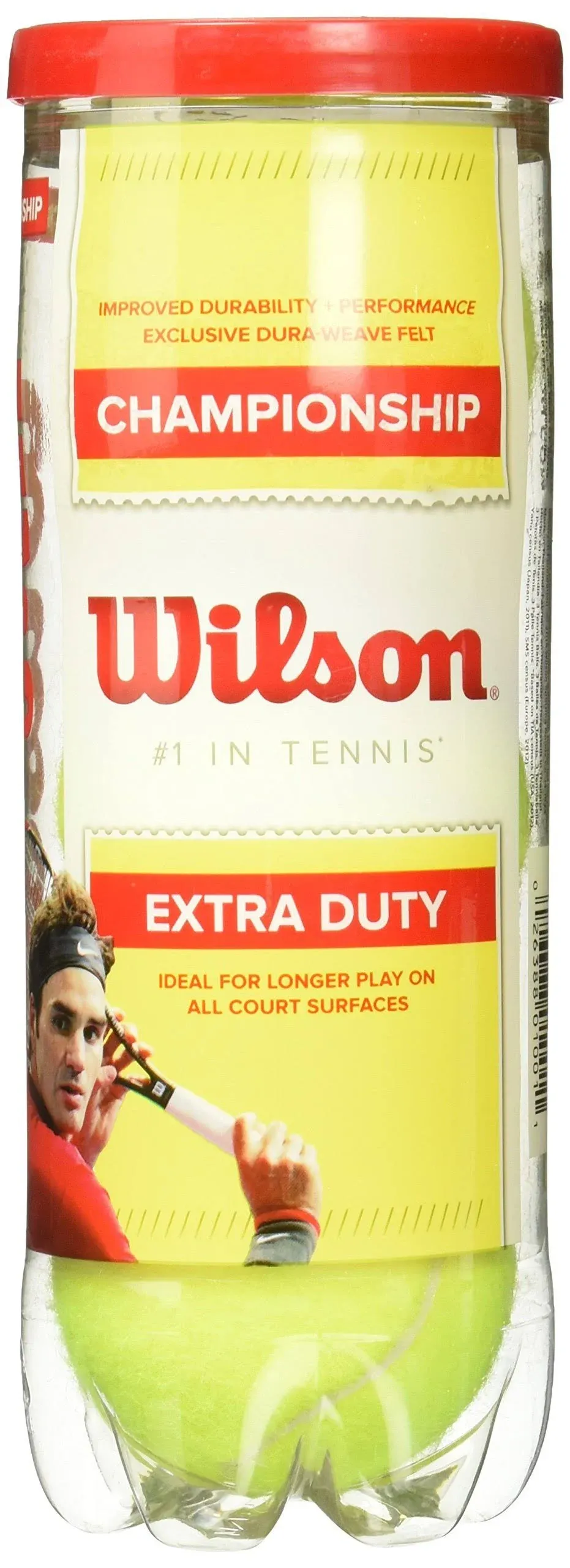 New 1 Tube Wilson Championship Extra Duty Official Tennis Balls (F)