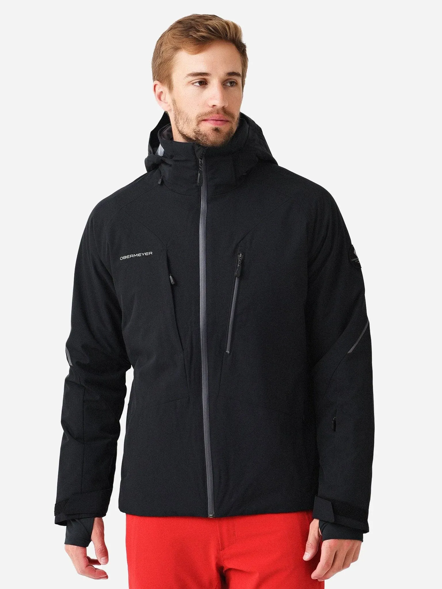 Obermeyer Raze Jacket for Men - Removable Zipper Hood With Mock Collar, Warm and Super Cosy Winter Jacket