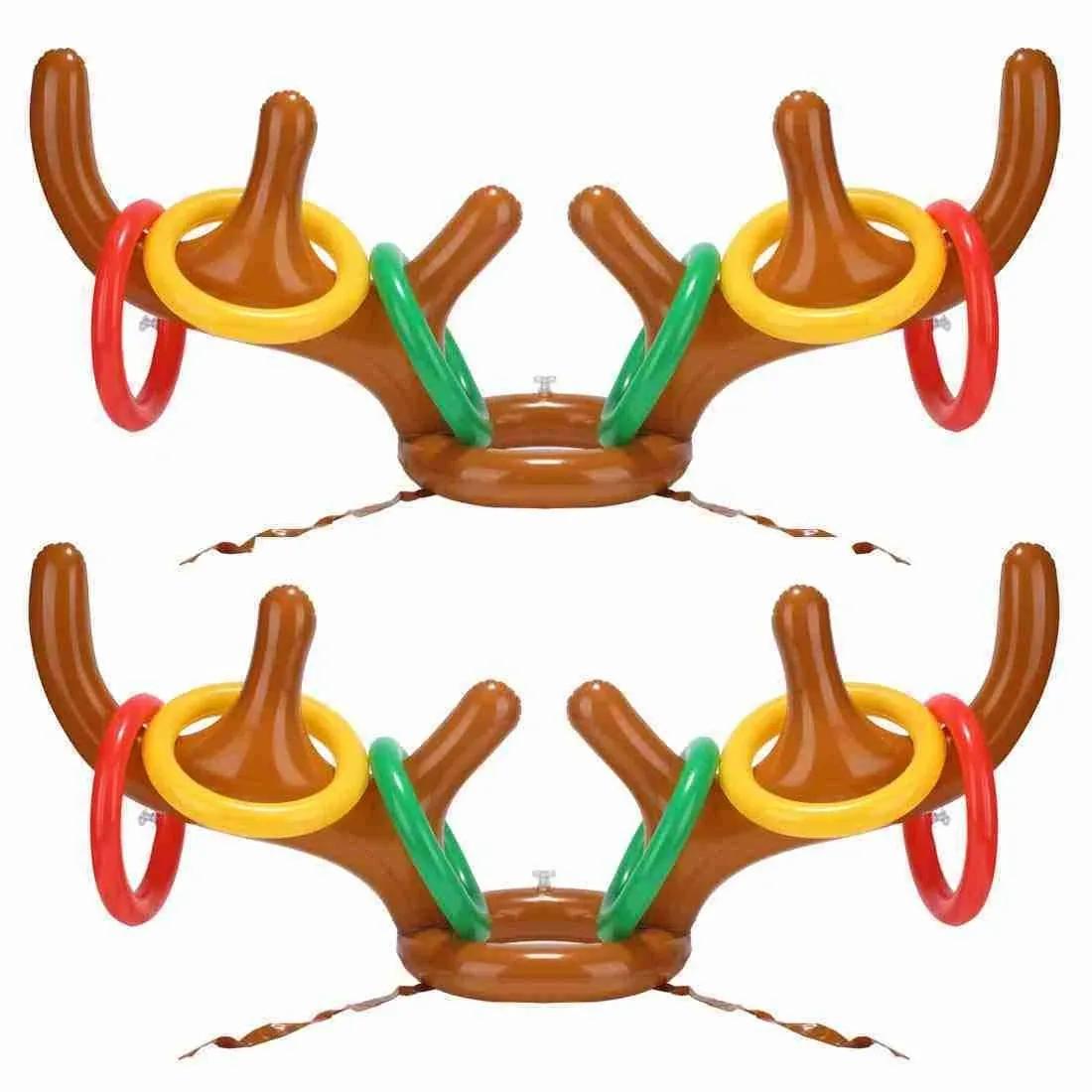 Uniqhia Two-Player Inflatable Reindeer Antler Ring Toss Game