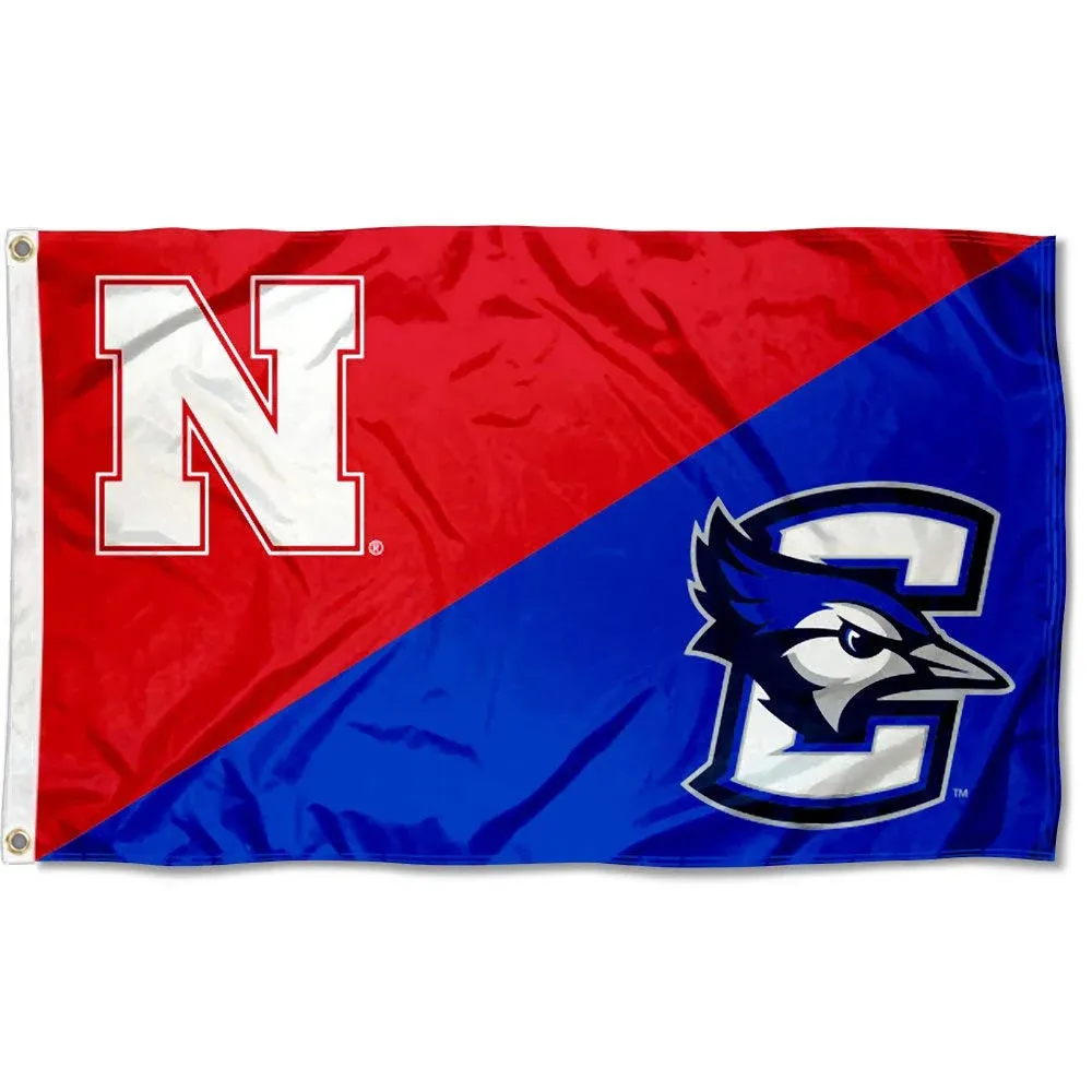 Nebraska vs. Creighton House Divided 3x5 Flag Banner