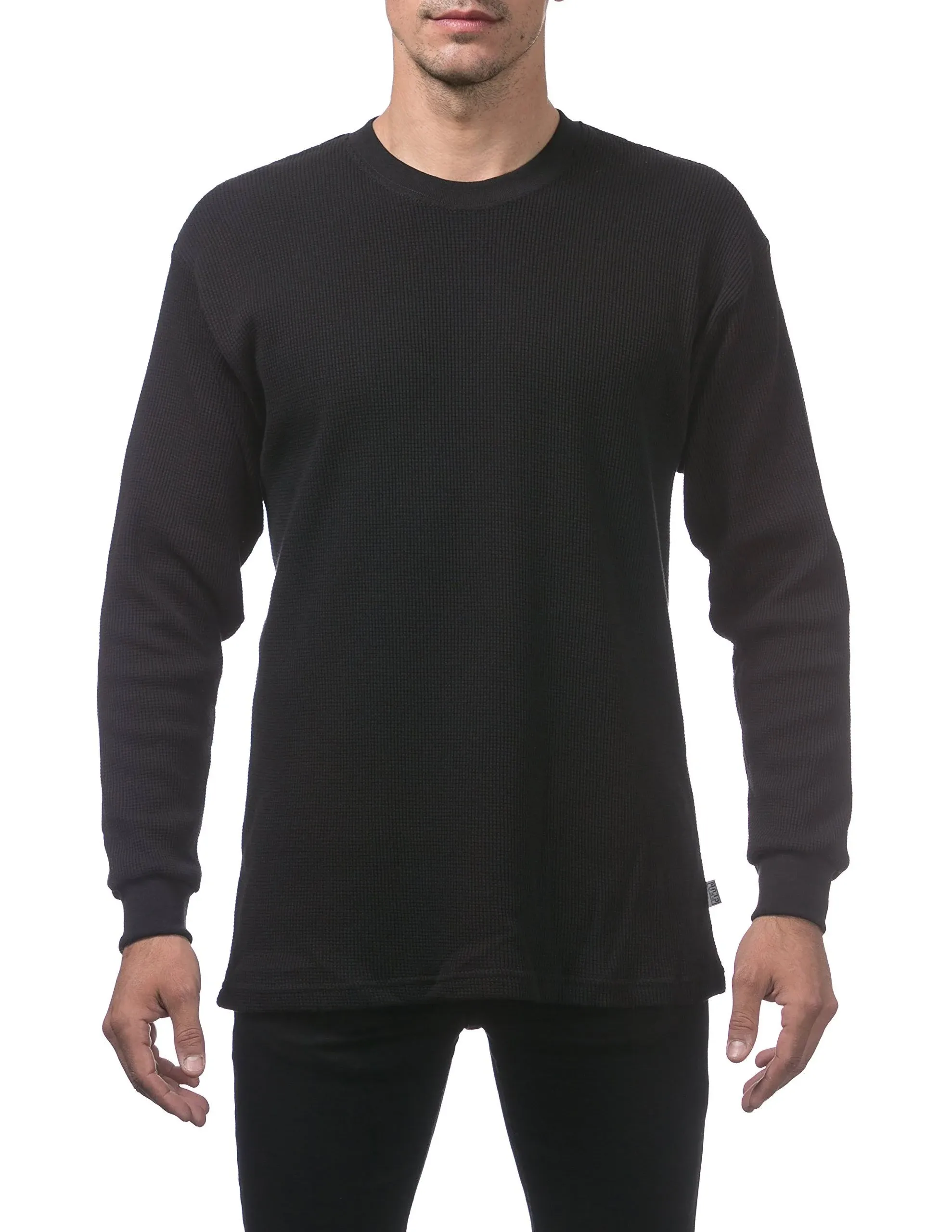 Pro Club Men's Heavyweight Cotton Long Sleeve Thermal Top 5XL-Tall Black