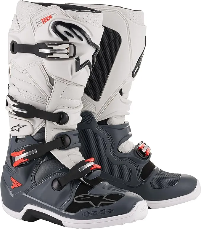 Alpinestars Men's Tech 7 Boots Darkgry/Lghtgry/Red