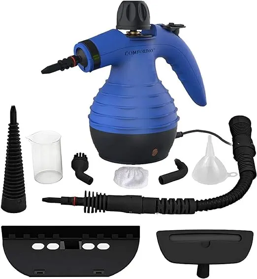 Comforday Multi-Purpose Handheld Pressurized Steam Cleaner with 9-Piece Accessories