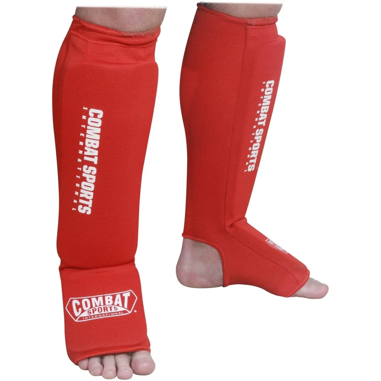 Combat Sports Washable MMA Elastic Cloth Shin & Instep Padded Guards Large Black