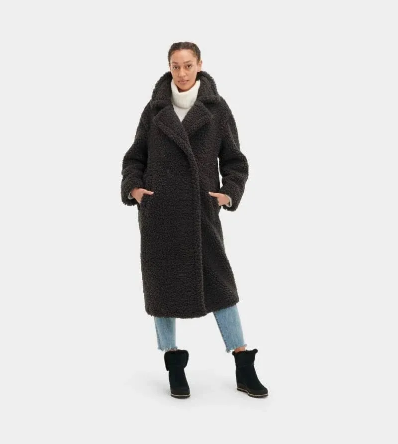 UGG Women's Gertrude Long Teddy Coat