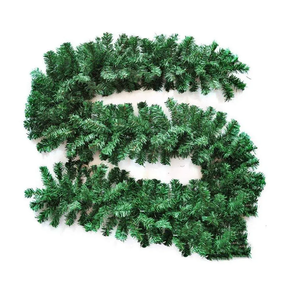 Crownland 9 Feet Christmas Garland for Christmas Decorations Non-Lit Green ...