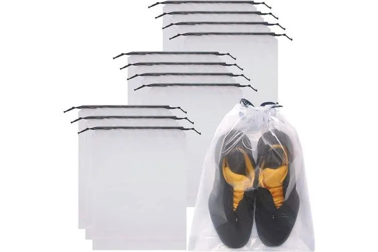 DIOMMELL Set of 12 Transparent Shoe Bags For Travel