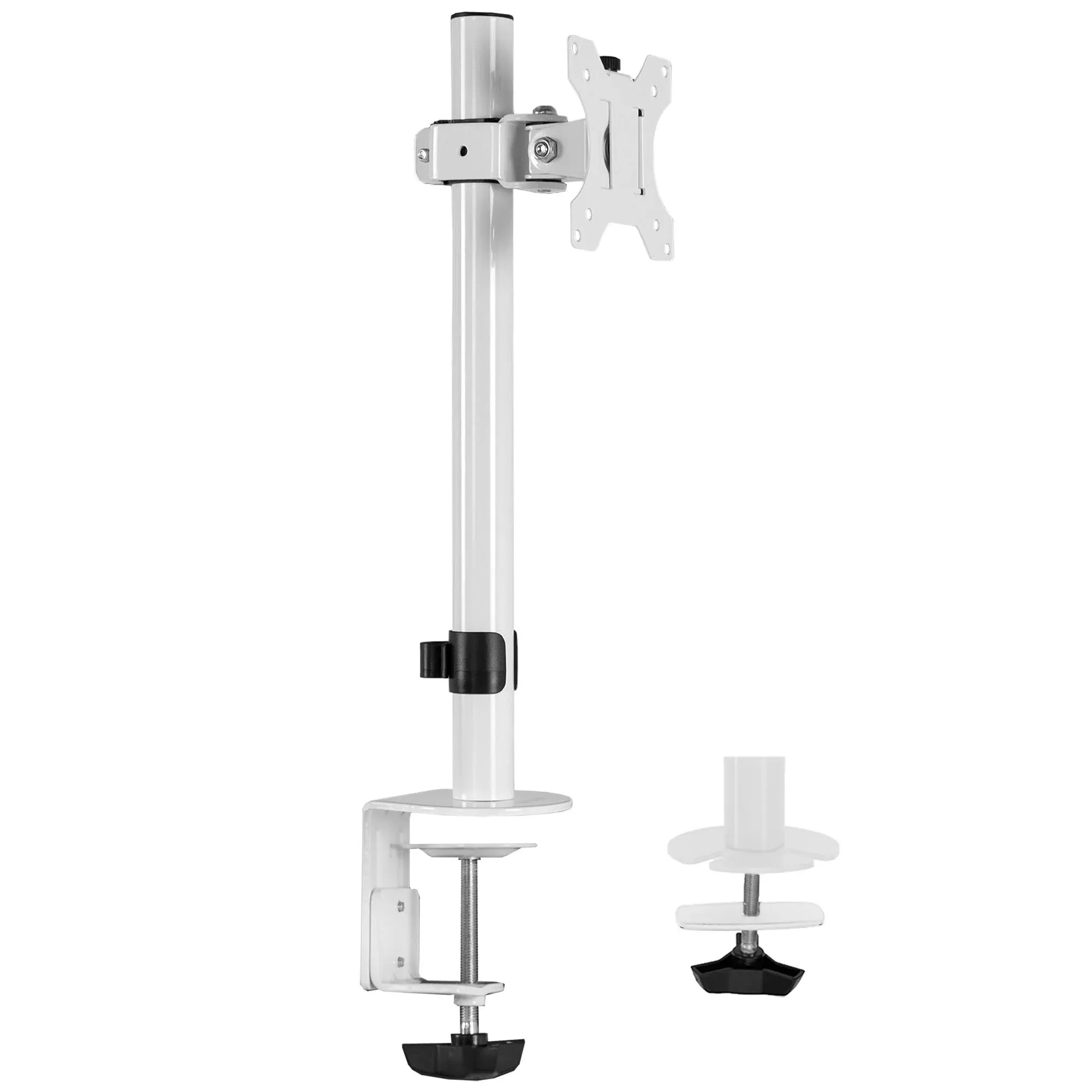 VIVO Single 13 to 38 inch LCD Monitor Heavy Duty Desk Mount Stand, Holds 1 Standard to Ultrawide Screen up to 38 inches, White, STAND-V001CW