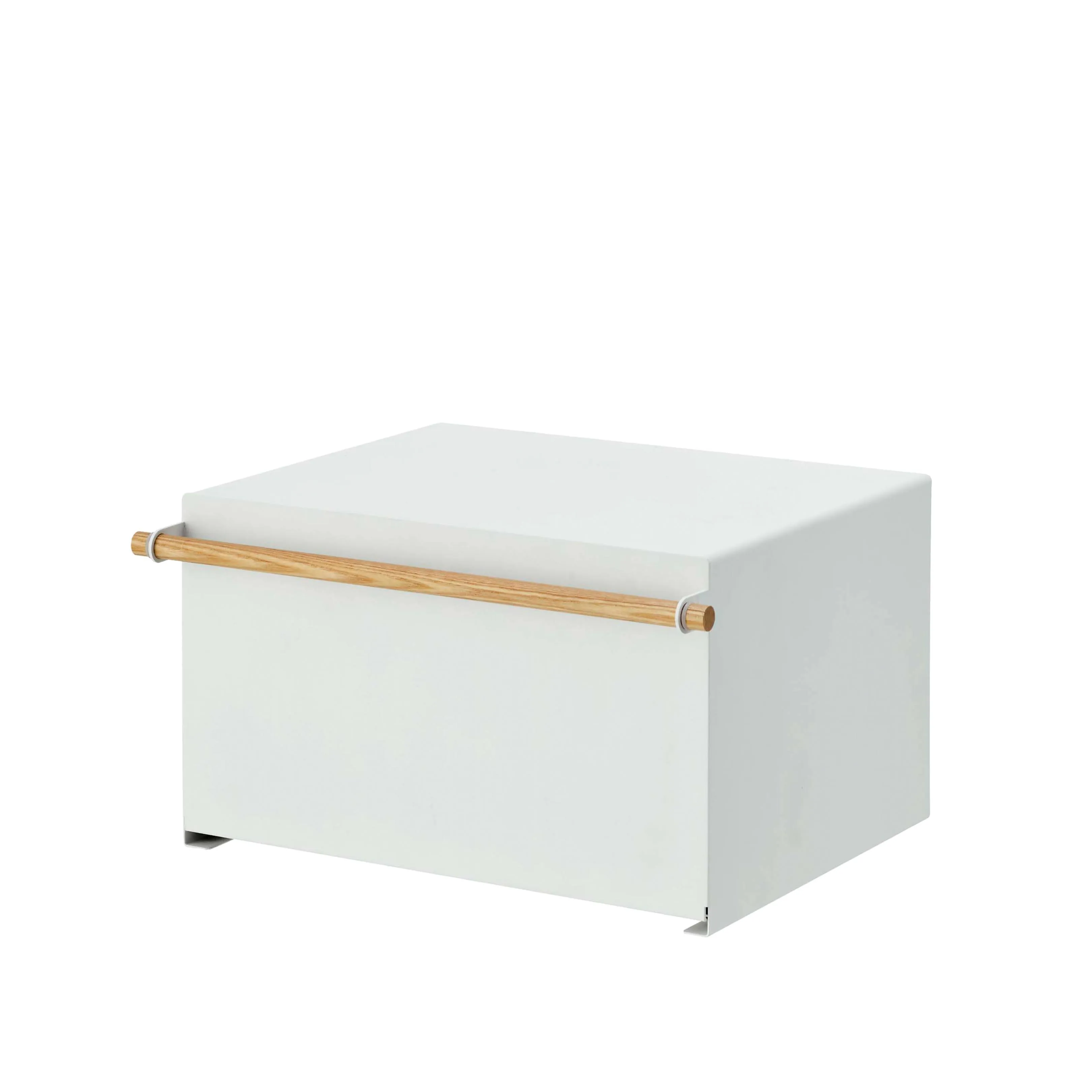 Yamazaki Tosca Steel & Wood Bread Box - White