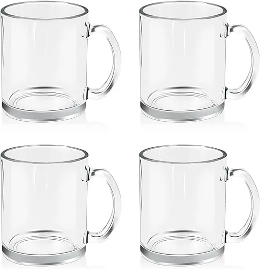 MAIKESUB 12 oz Sublimation Clear Glass Beer Mugs Glass Coffee Mugs Birthday C...