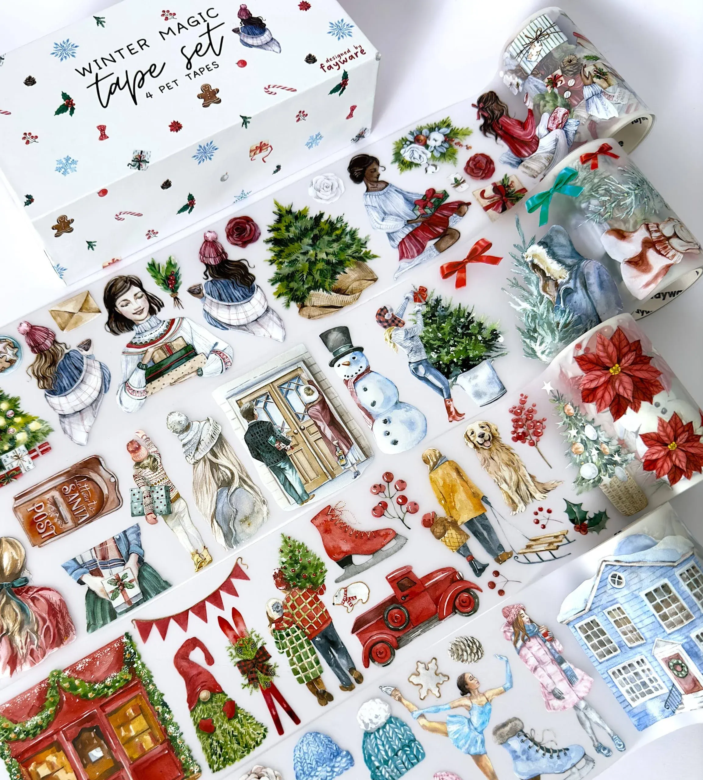 Fayware Pre-Cut Christmas Pet Washi Tapes