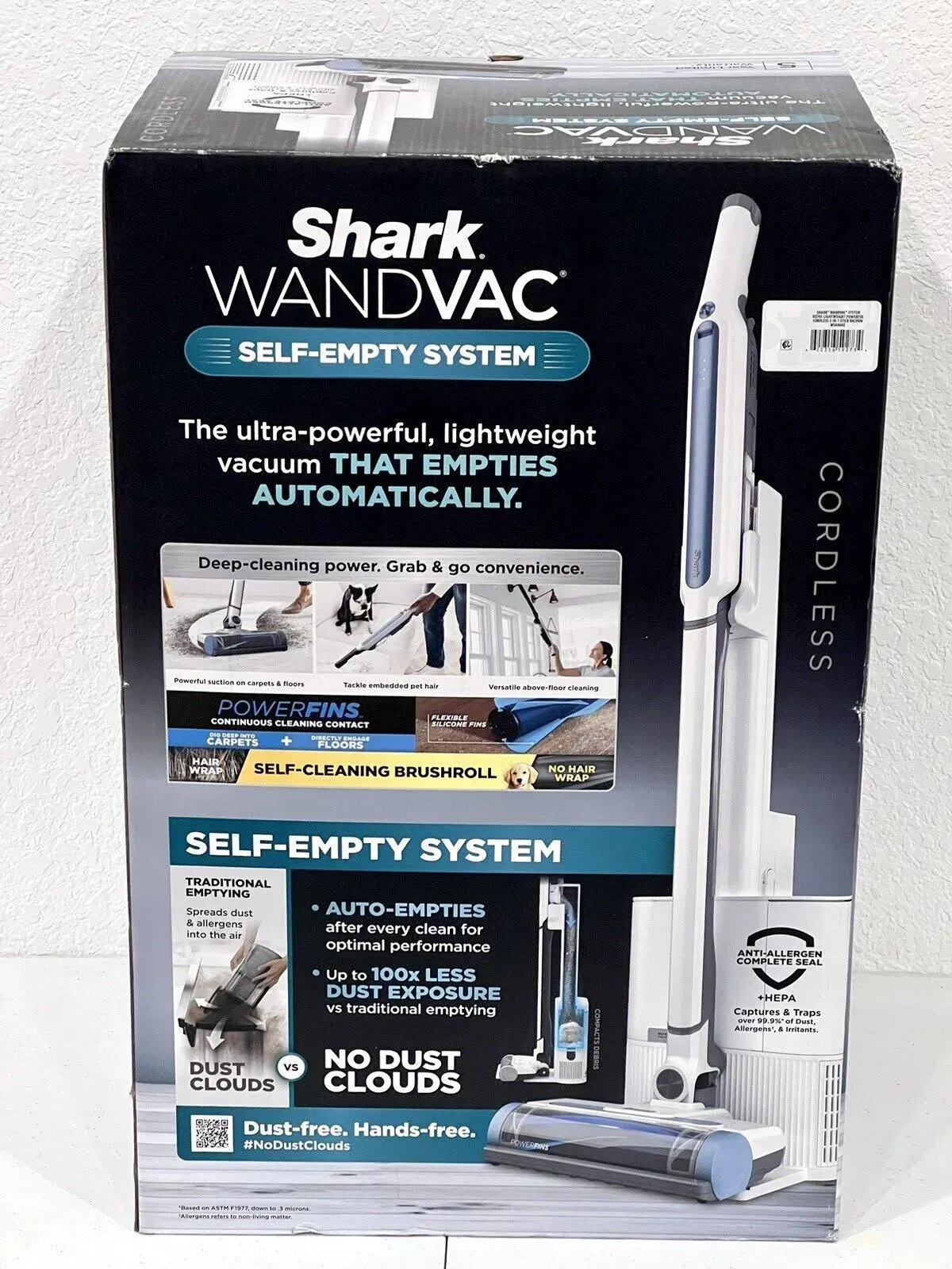 Shark WANDVAC Self-Empty System Cordless Stick Vacuum WS640AE White BRAND NEW