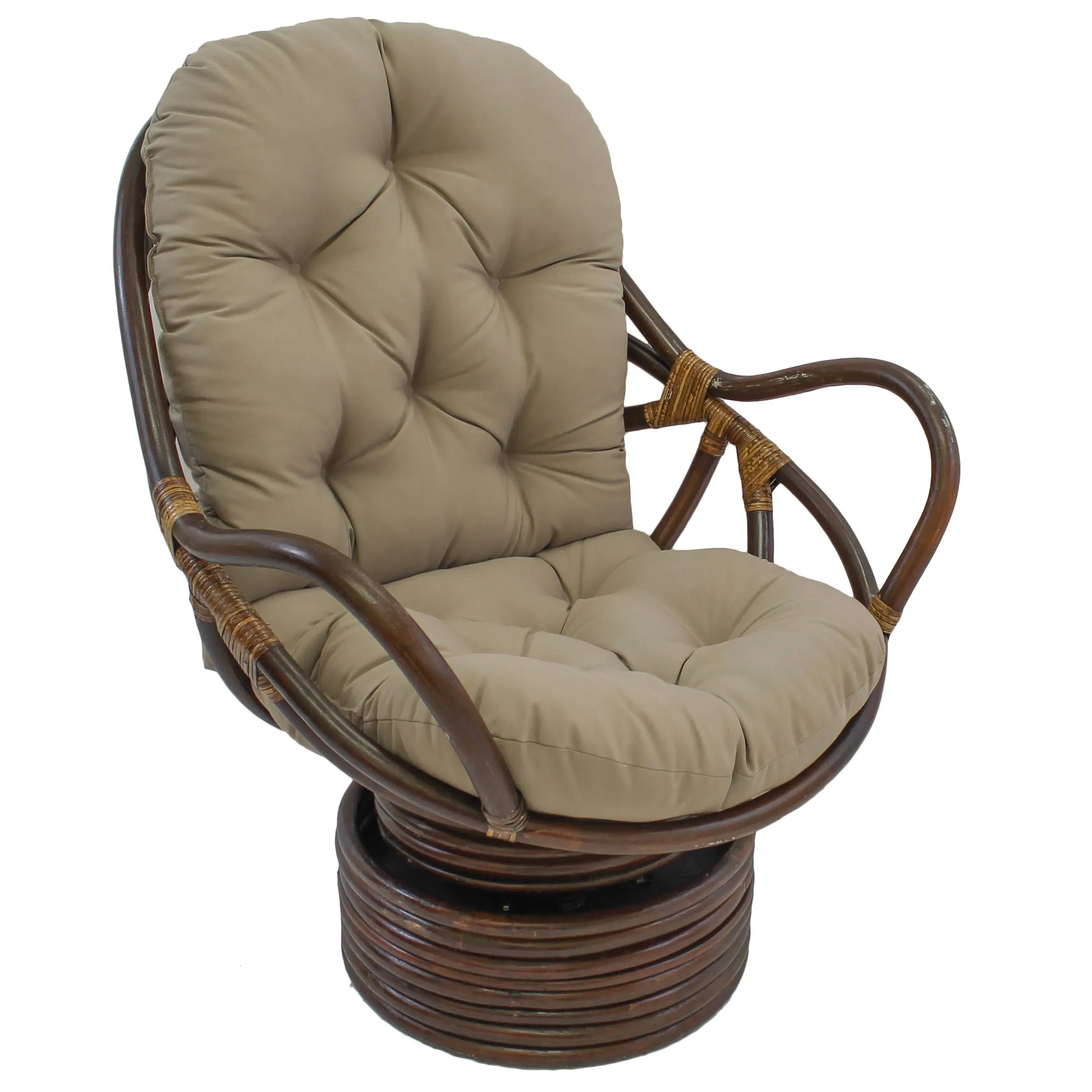 Blazing Needles Solid Twill Swivel Rocker Chair Cushion