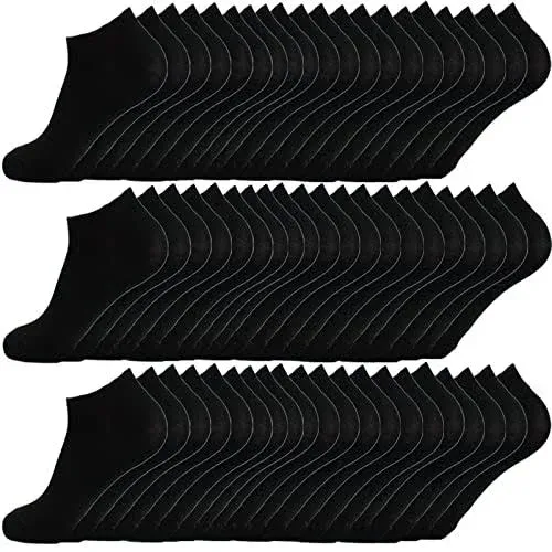 30 Pairs Men Ankle, Low Breathable Casual, Sports, Thin Athletic Short Sock Bulk (black), 18 (b00012)