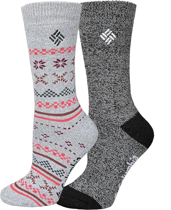 Columbia Women's Faire Isle Thermal Crew Socks 2 Pair