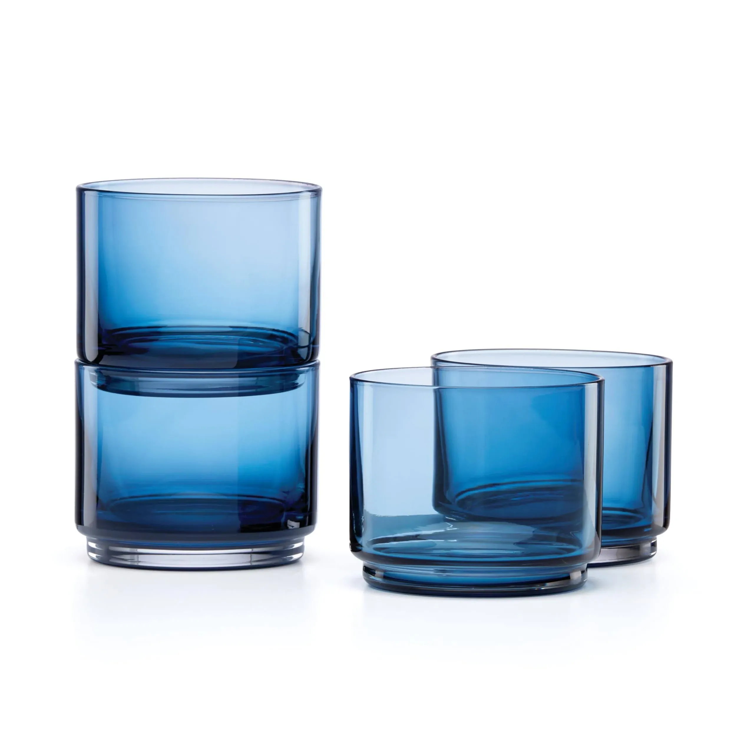 Lenox Tuscany Classics Stackable 4-Piece Short Glasses, Blue