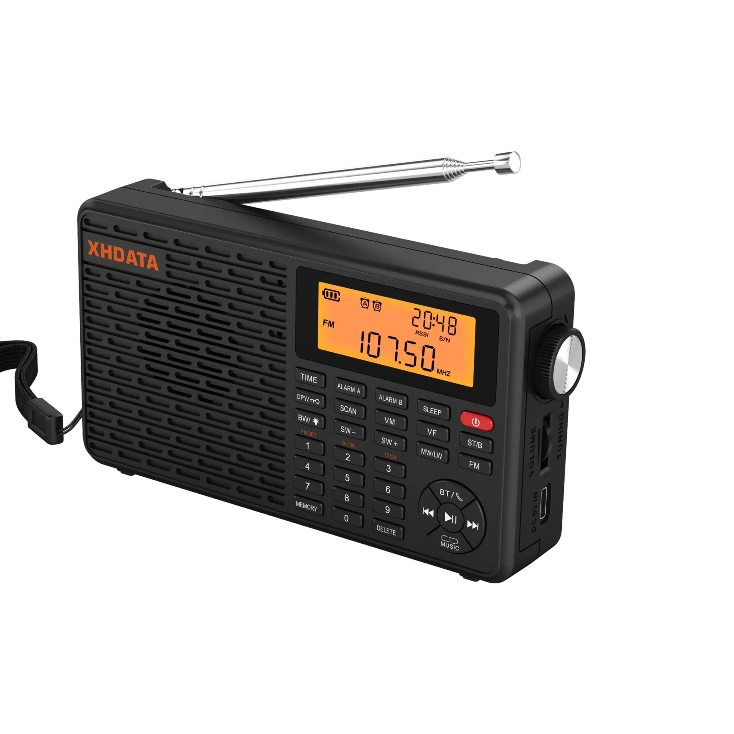 XHDATA D109 Portable Rechargeable Digital Radio With Bluetooth SW/LW/MW/FM