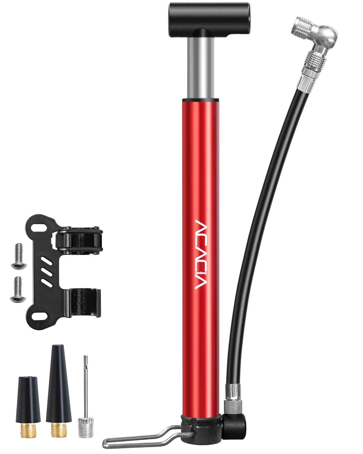 ACACIA Mini Bike Pump Fits Schrader and Presta Valve with Mounting Bracket 130 P