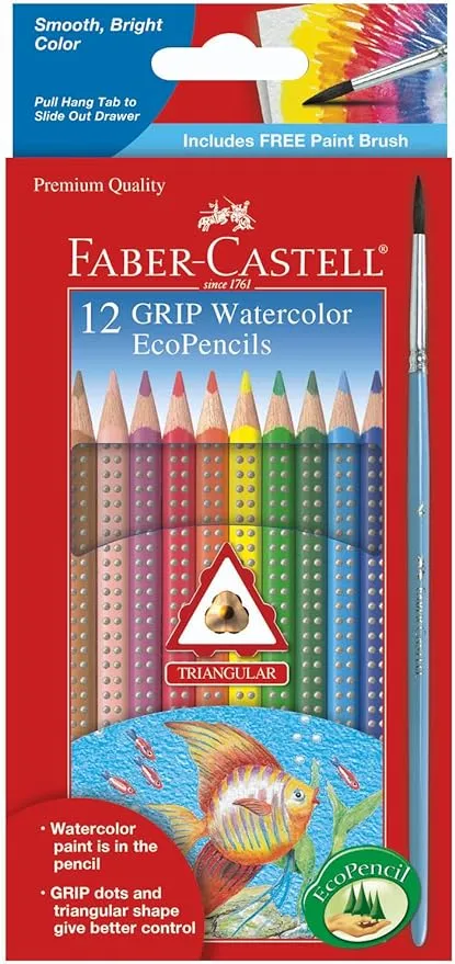 Faber-Castell 12 Grip Watercolor EcoPencils