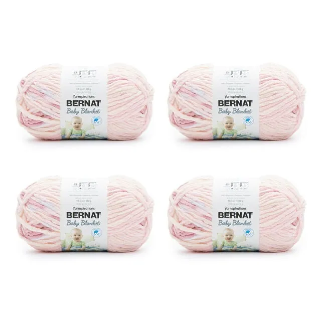 Bernat Baby Blanket 300g Raspberry Kisses Yarn - 1 Pack of 300g/10.5oz - Polyester - 9 Super Bulky - Knitting/Crochet