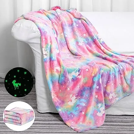 Glow In The Dark Unicorn Swaddling At Night Blanket For Girls   Soft Kids Blankets For 1 12 Year Olds   Perfect Birthday, Christmas, Thanksgiving, Or Easter Gift 230717 From Diao08, $21.65 | DHgate.Com