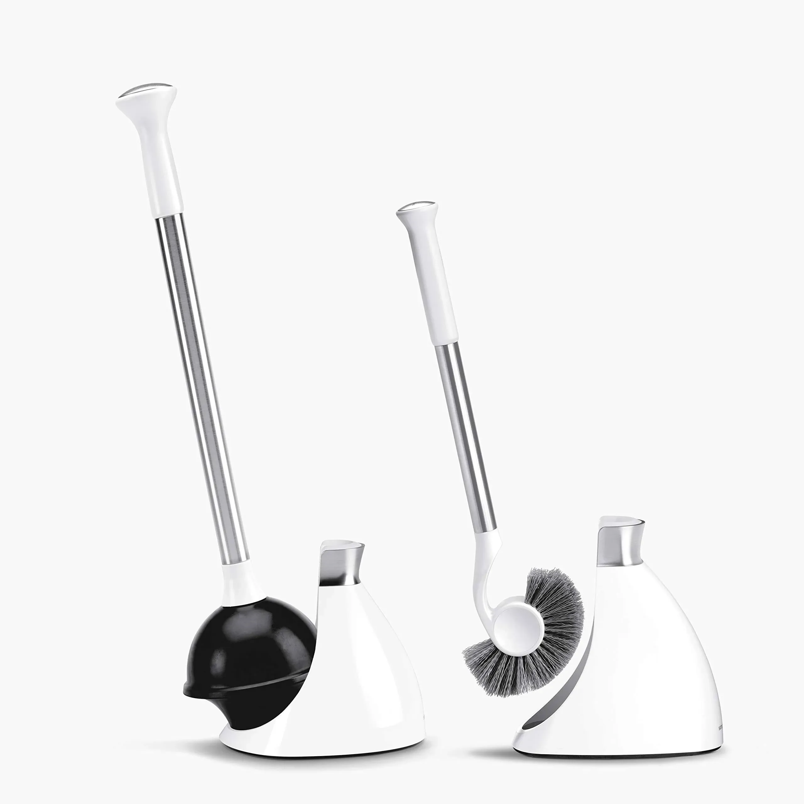 simplehuman Toilet Plunger and Brush Set White