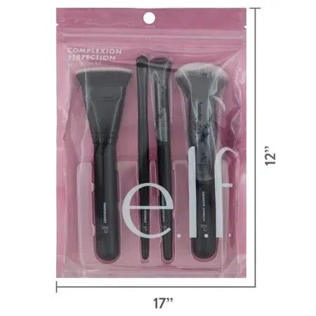 e.l.f. Complexion Perfection Brush Kit 4Piece Set Synthetic