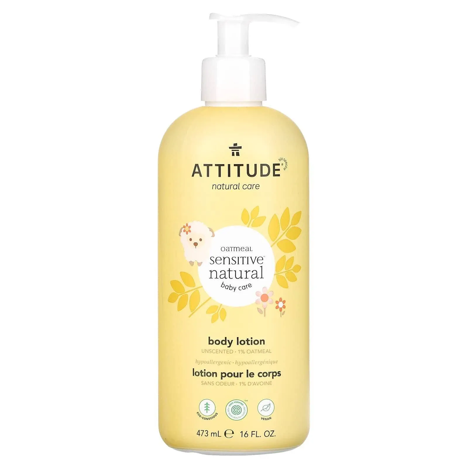 Attitude Oatmeal Sensitive Natural Baby Care Body Lotion - Unscented