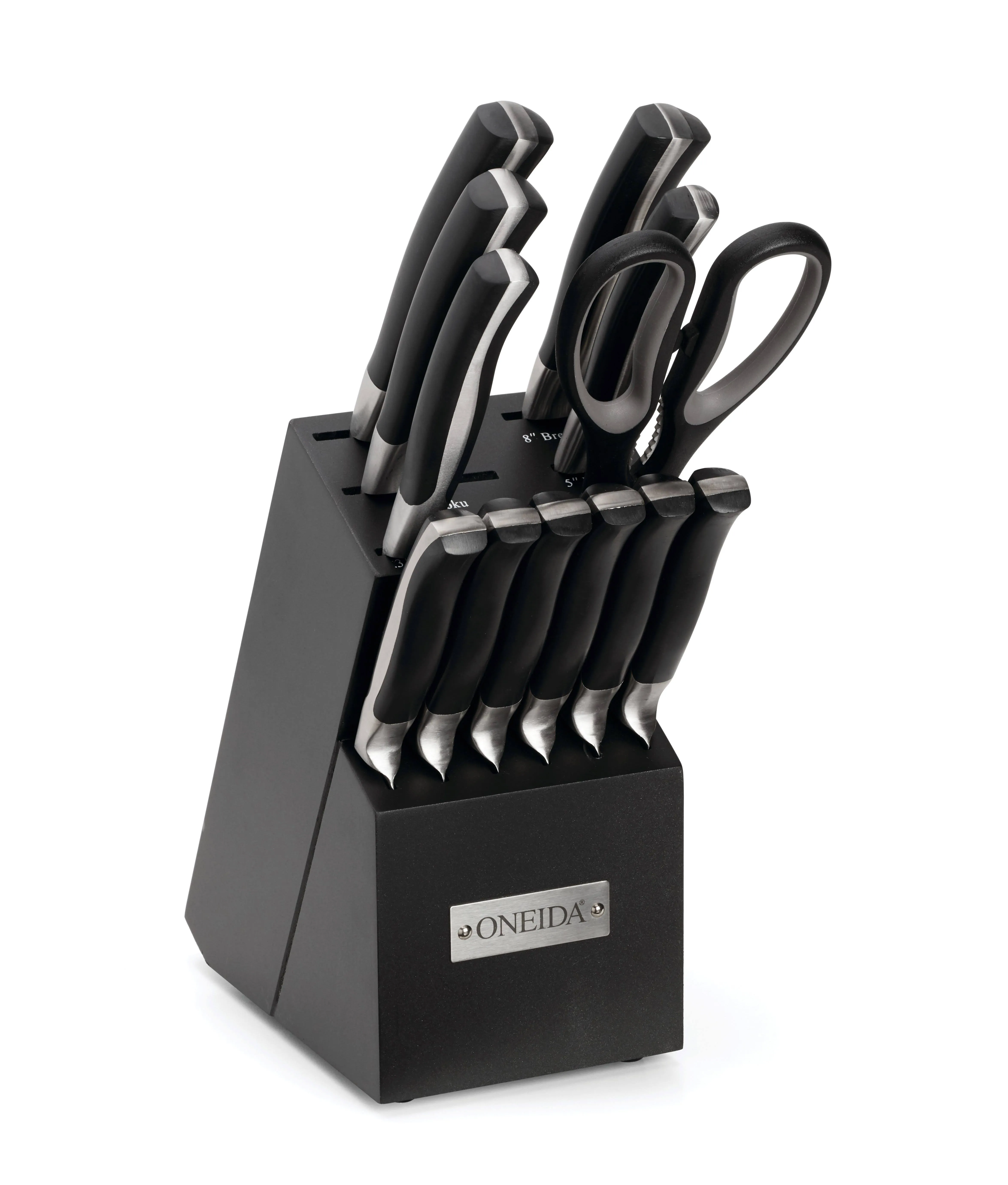 Oneida Vanguard Side 13 Piece Tang Knife Set with Block