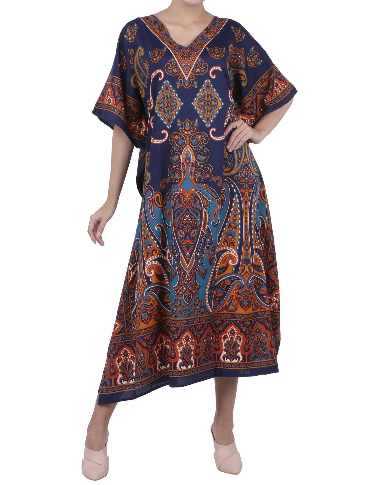 Miss Lavish London Women Kaftan Tunic Kimono Free Size Long Maxi Party Dress for ...