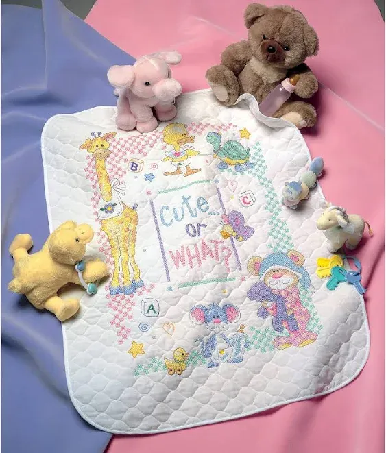 Dimensions Cute or What? Stamped Cross Stitch Quilt Kit