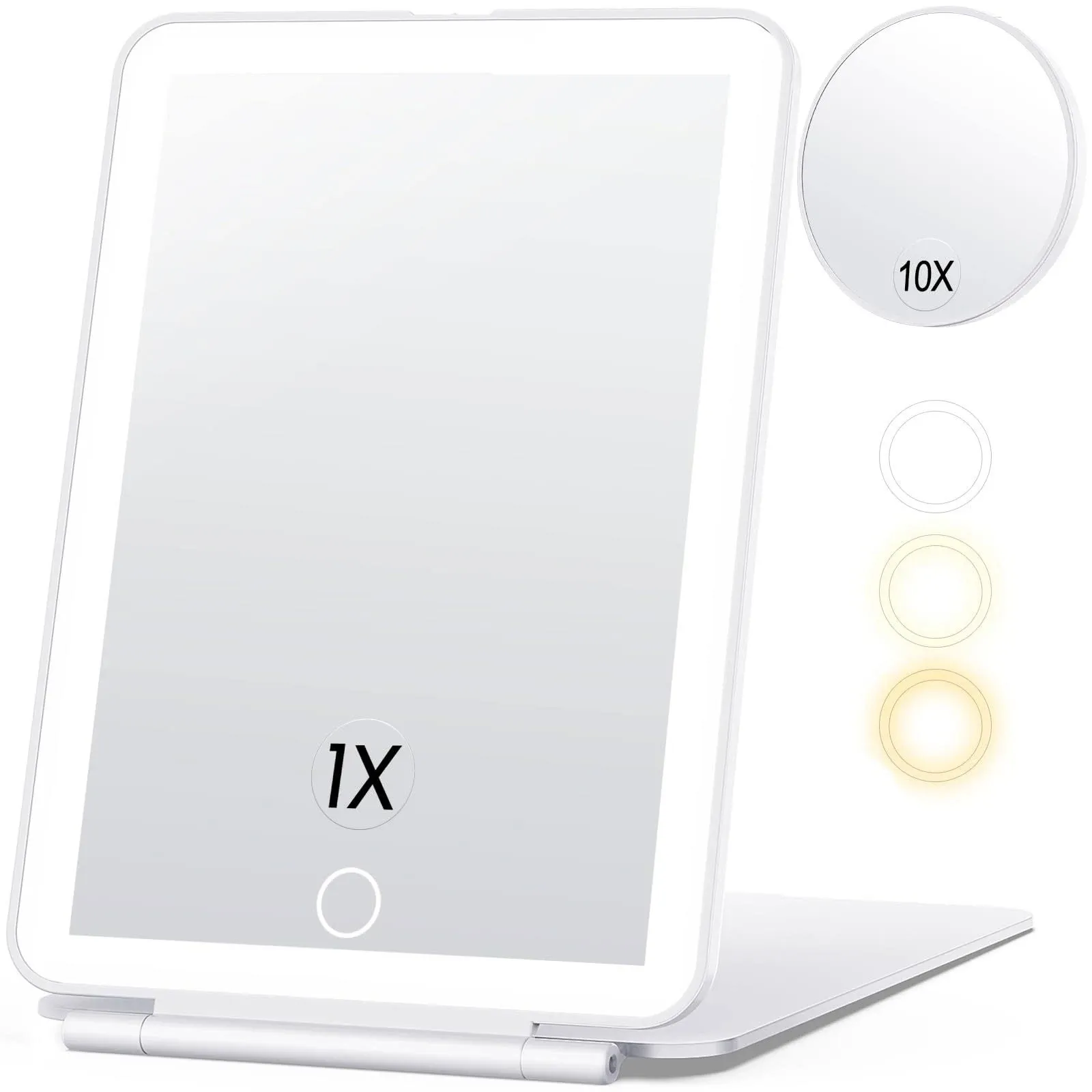 Travel Makeup Mirror with 10x Magnifying Mirror, Vanity Mirror with 80LEDs, 3 ...