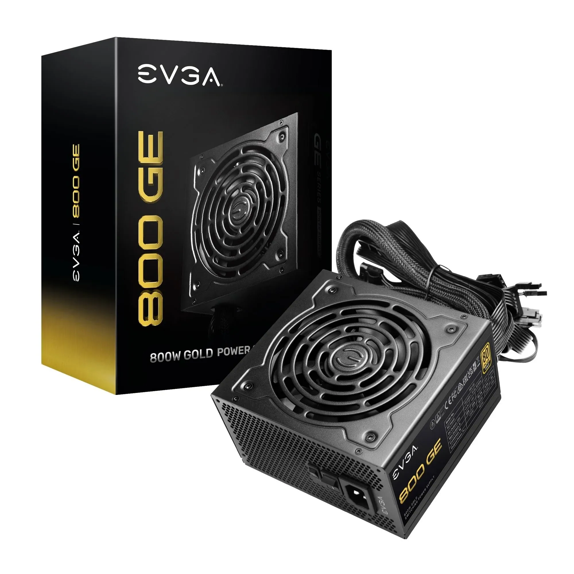 EVGA 800 GE, 80 Plus Gold 800W, Eco Mode, 5 Year Warranty, Power Supply 200-GE-0800-V1