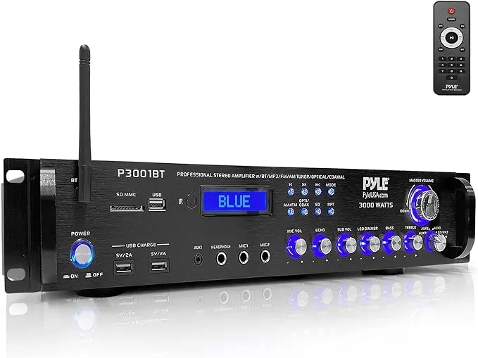 Pyle Bluetooth Hybrid Amplifier Receiver - Home Theater Pre-Amplifier, 3000 Watt