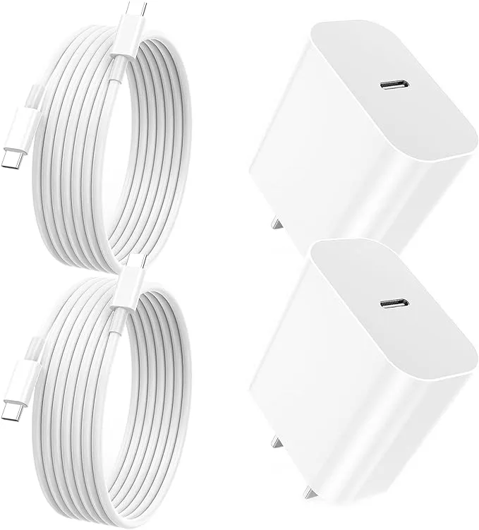 iPhone 16 15 Charger Fast Charging,20W Apple iPad USB C Fast Charger,2Pack 6ft USB C Wall Charger Block for iPhone 16/16 Pro/16 Pro Max/15/15 Plus/15 Pro/15 Pro Max, iPad Pro/Mini, MacBook