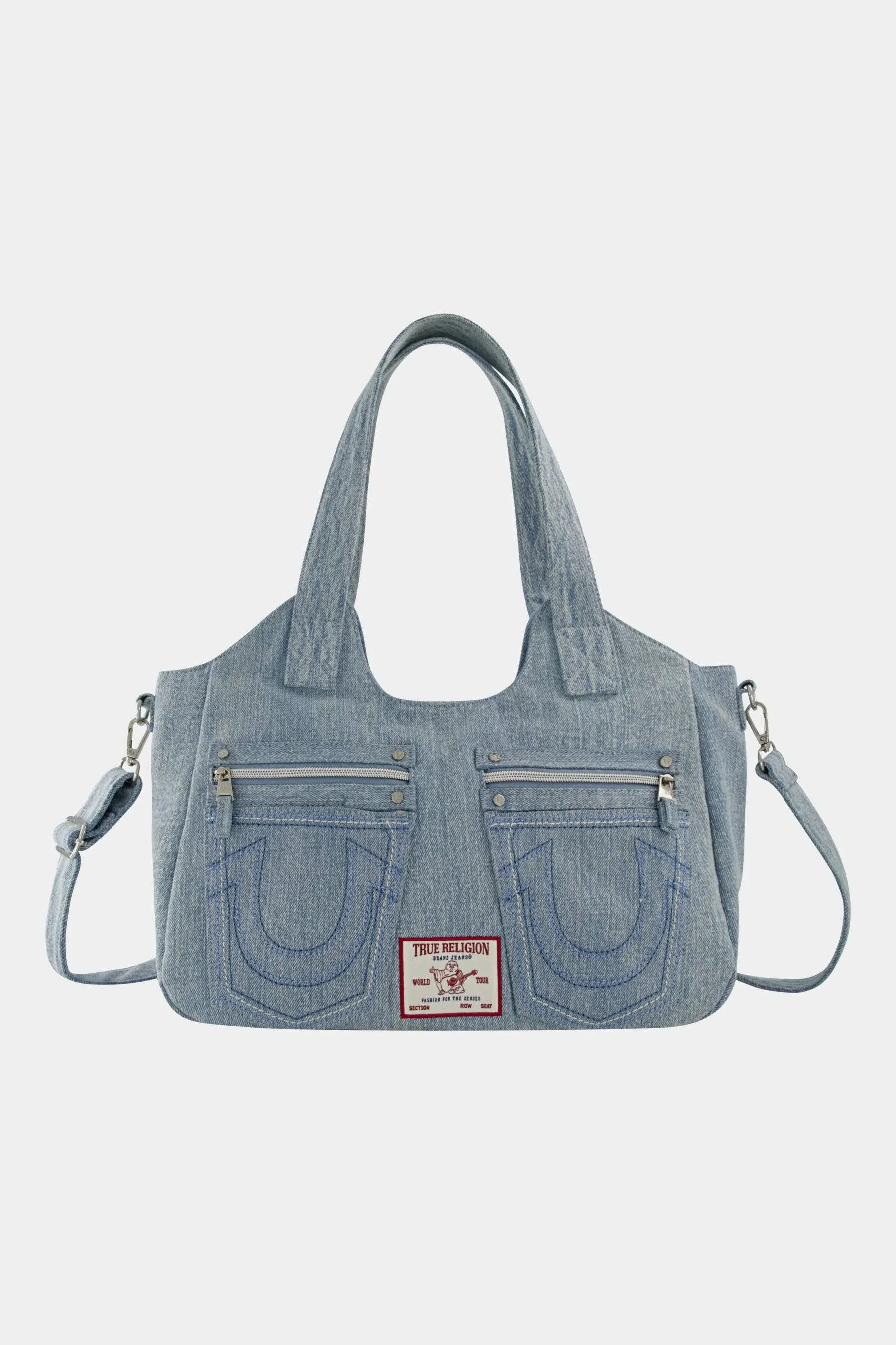 True Religion Women's Horseshoe Stitch Denim Satchel