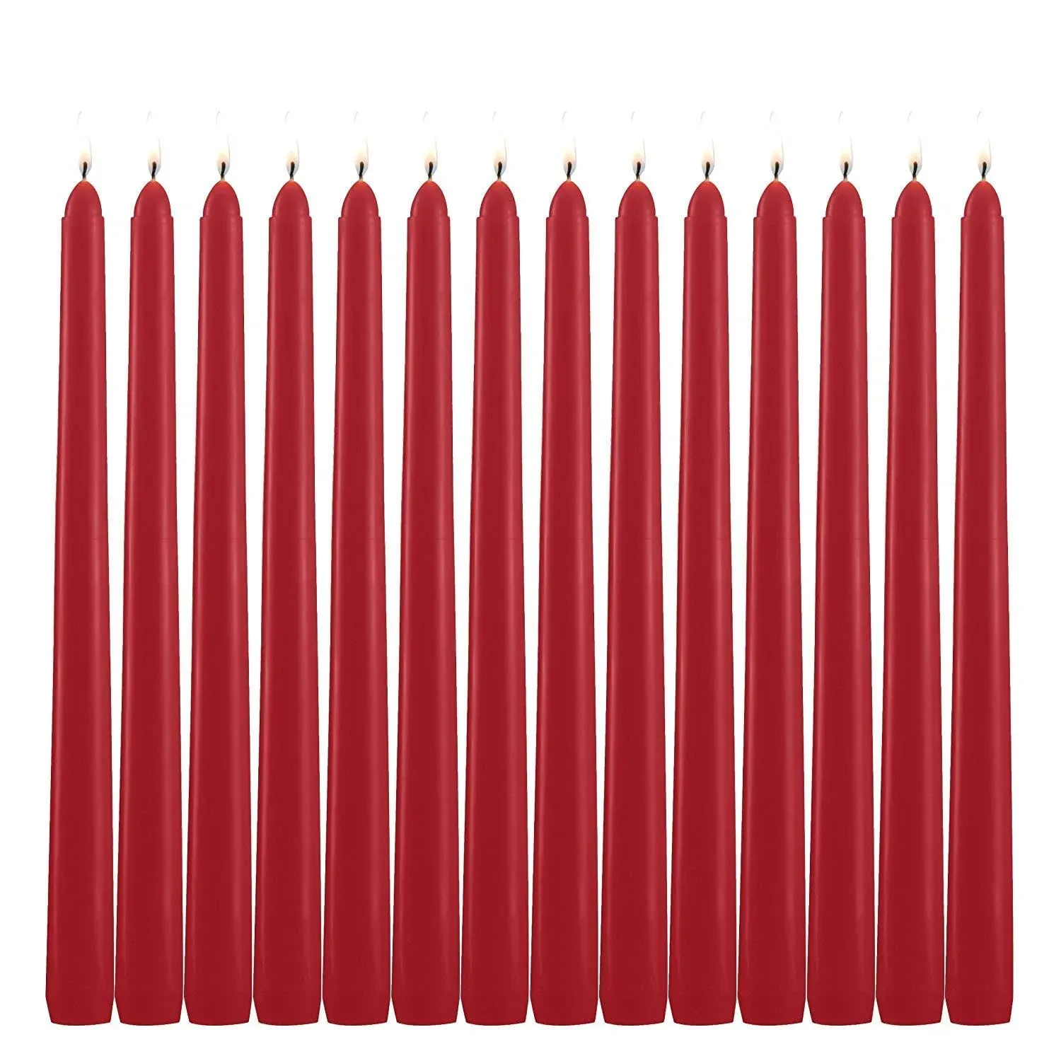 HELLY 14 Pack Tall Red Taper Candles - 10 Inch Red Dripless, Unscented Dinner