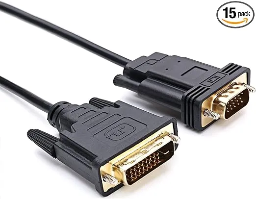 CableDeconn Active DVI to VGA, 6ft DVI 24+1 DVI-D M to VGA male with Chip Active ...