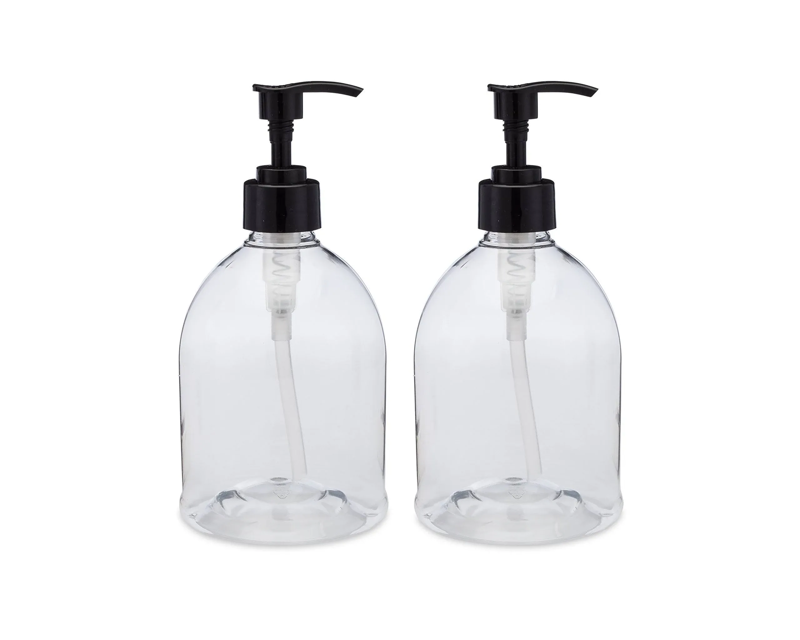 (2 Pack) Earth's Essentials Versatile 16 Ounce Refillable Designer Pump Bottles ...